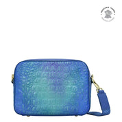 Croc Embossed Peacock Twin Top Messenger - 704