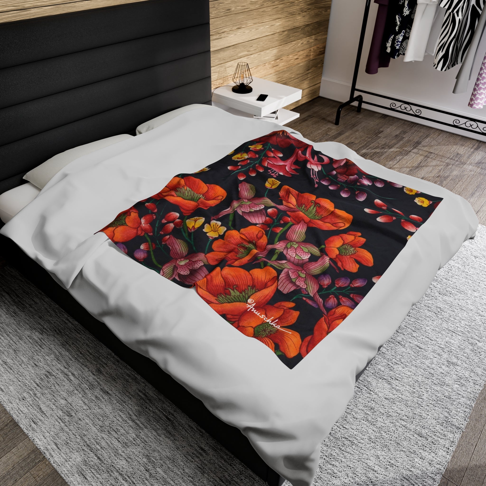 Moonlit Meadow Velveteen Plush Blanket