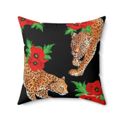 Enigmatic Leopard Polyester Square Pillow