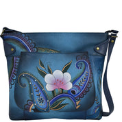 Denim Paisley Floral Convertible Tote - 8037