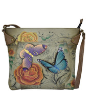 Floral Paradise Tan Convertible Tote - 8037