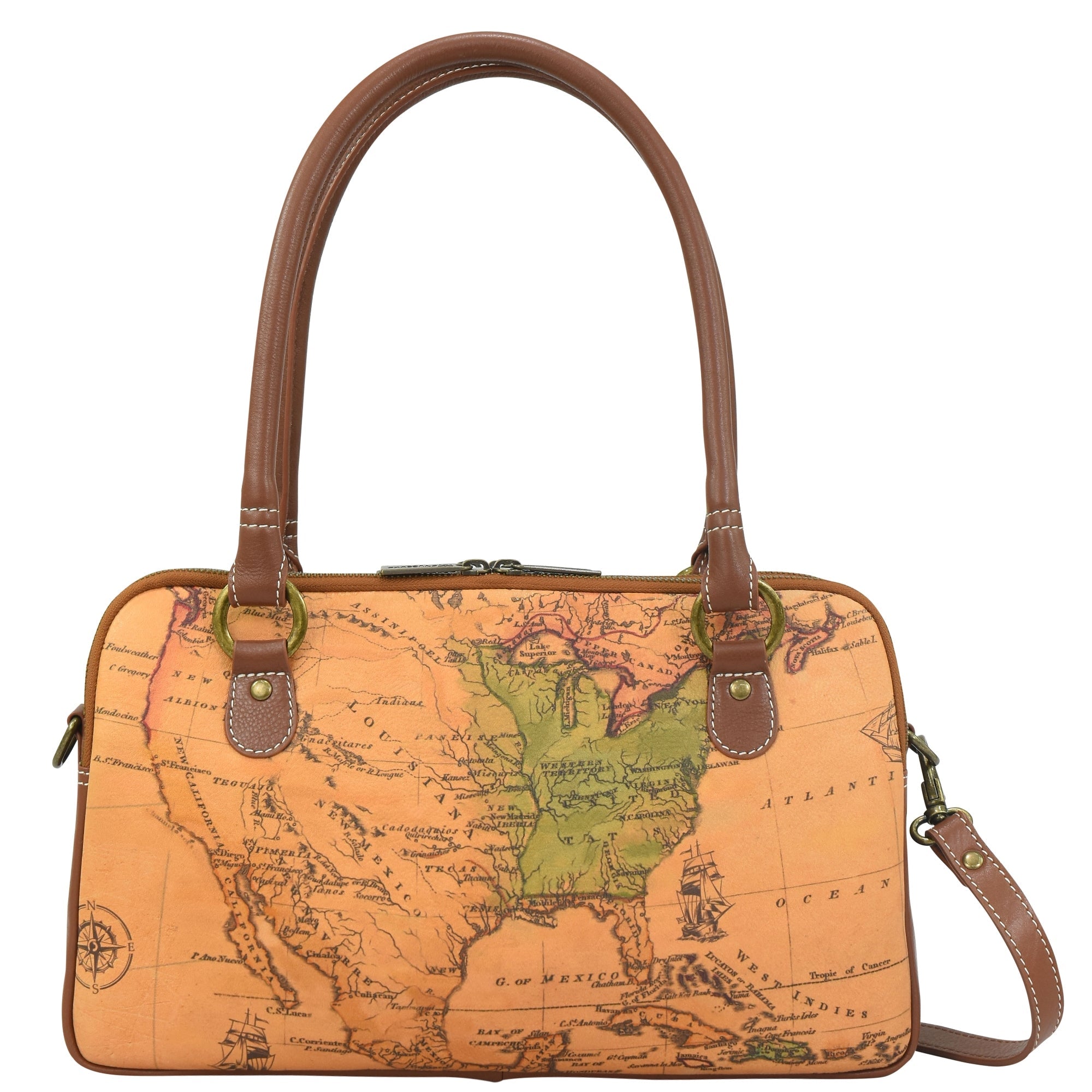 Heritage Leather Multi Compartment Satchel - 8038