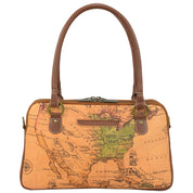 Heritage Leather Multi Compartment Satchel - 8038