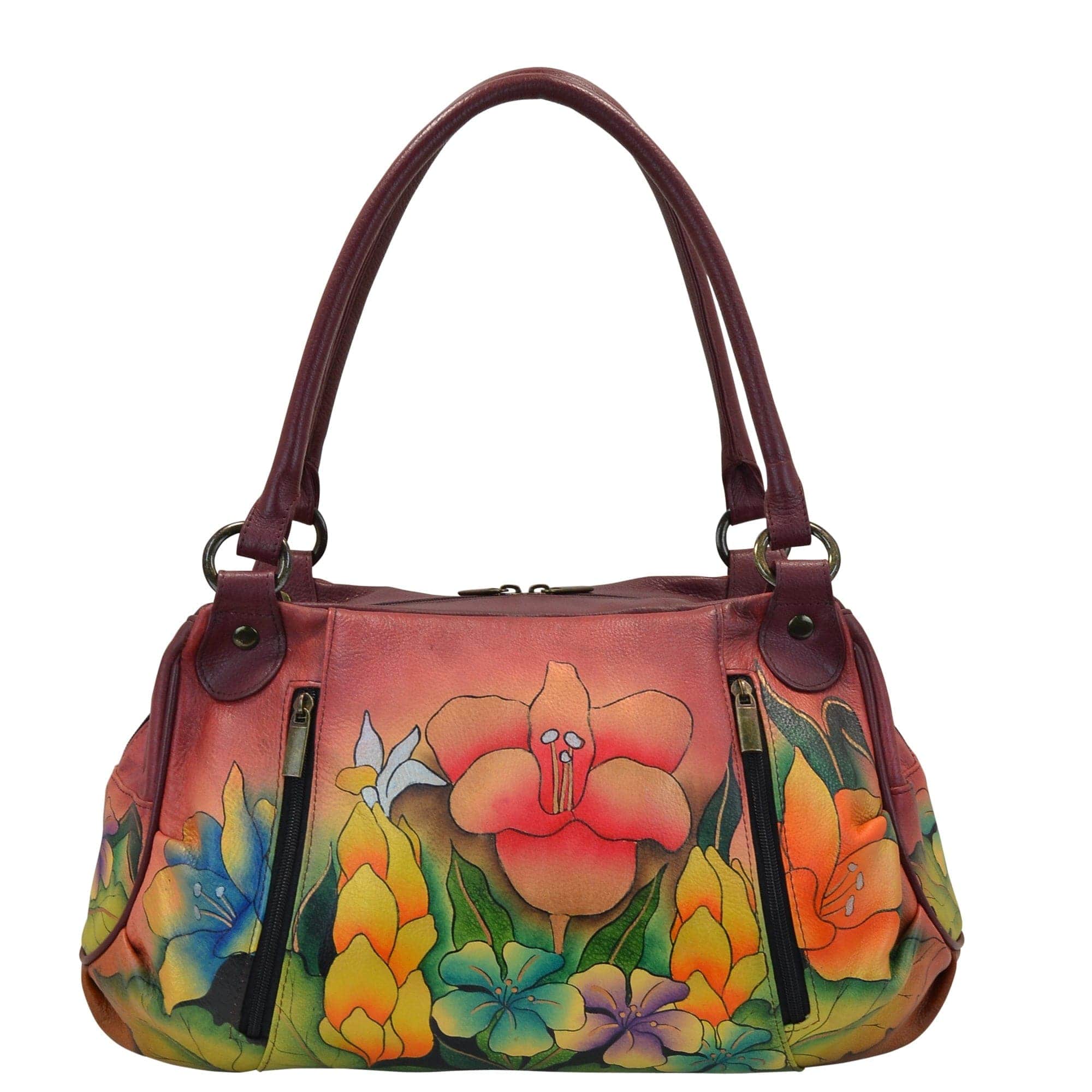 Mediterranean Garden Ruched Satchel - 8064