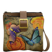 Floral Paradise Tan Triple Compartment Travel Organizer - 8069