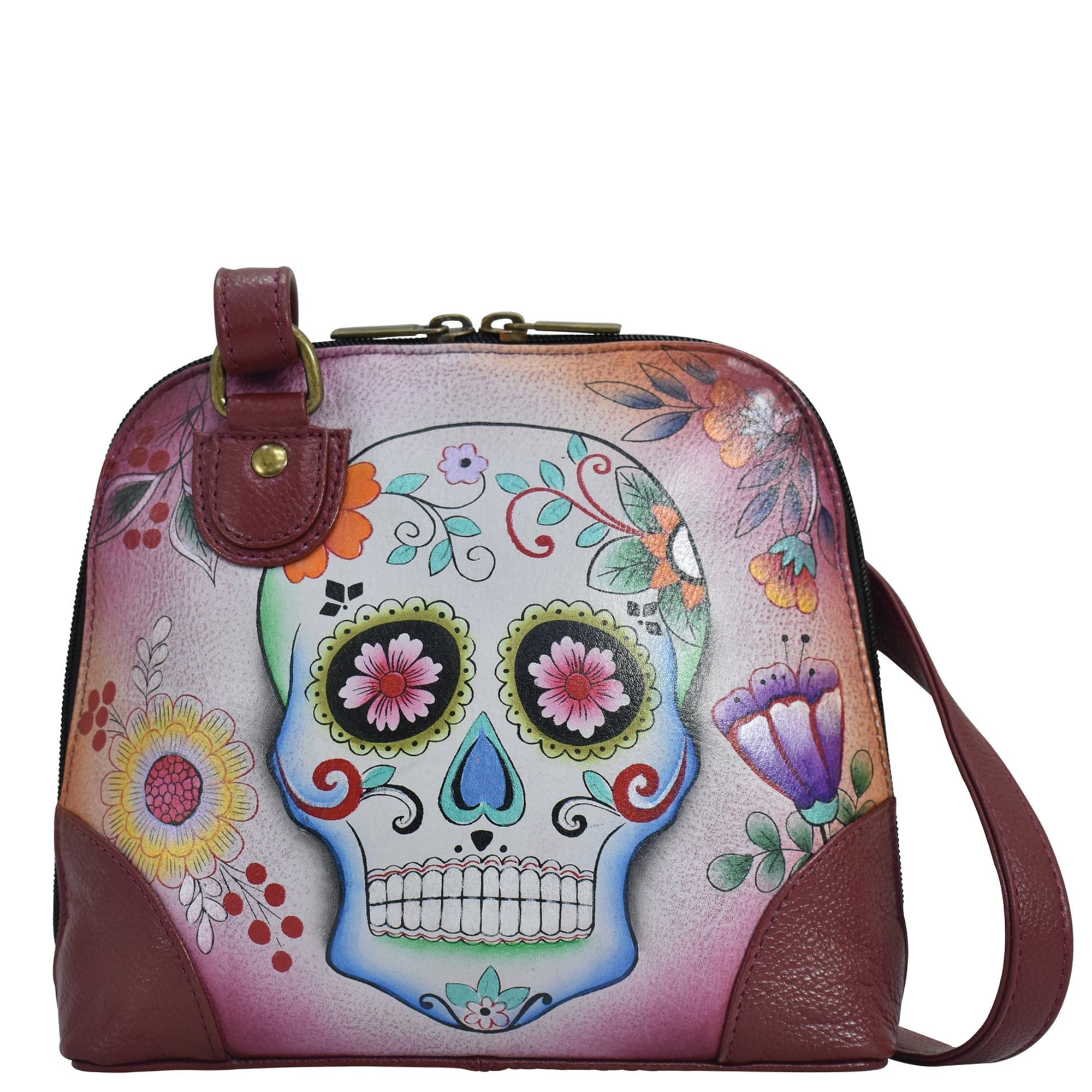 Sugar Skulls Small Multi Compartment Zip-Around Organizer - 8109