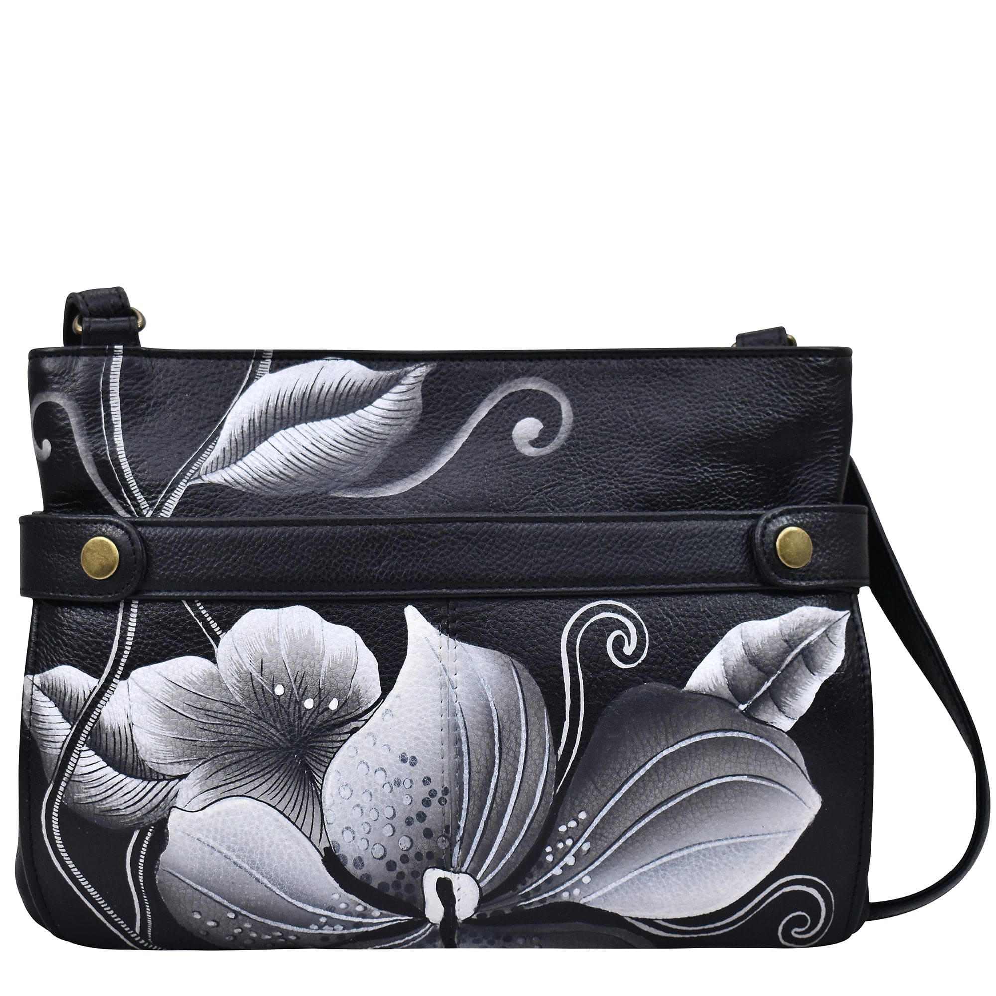 Midnight Floral Black Medium Crossbody - 8233