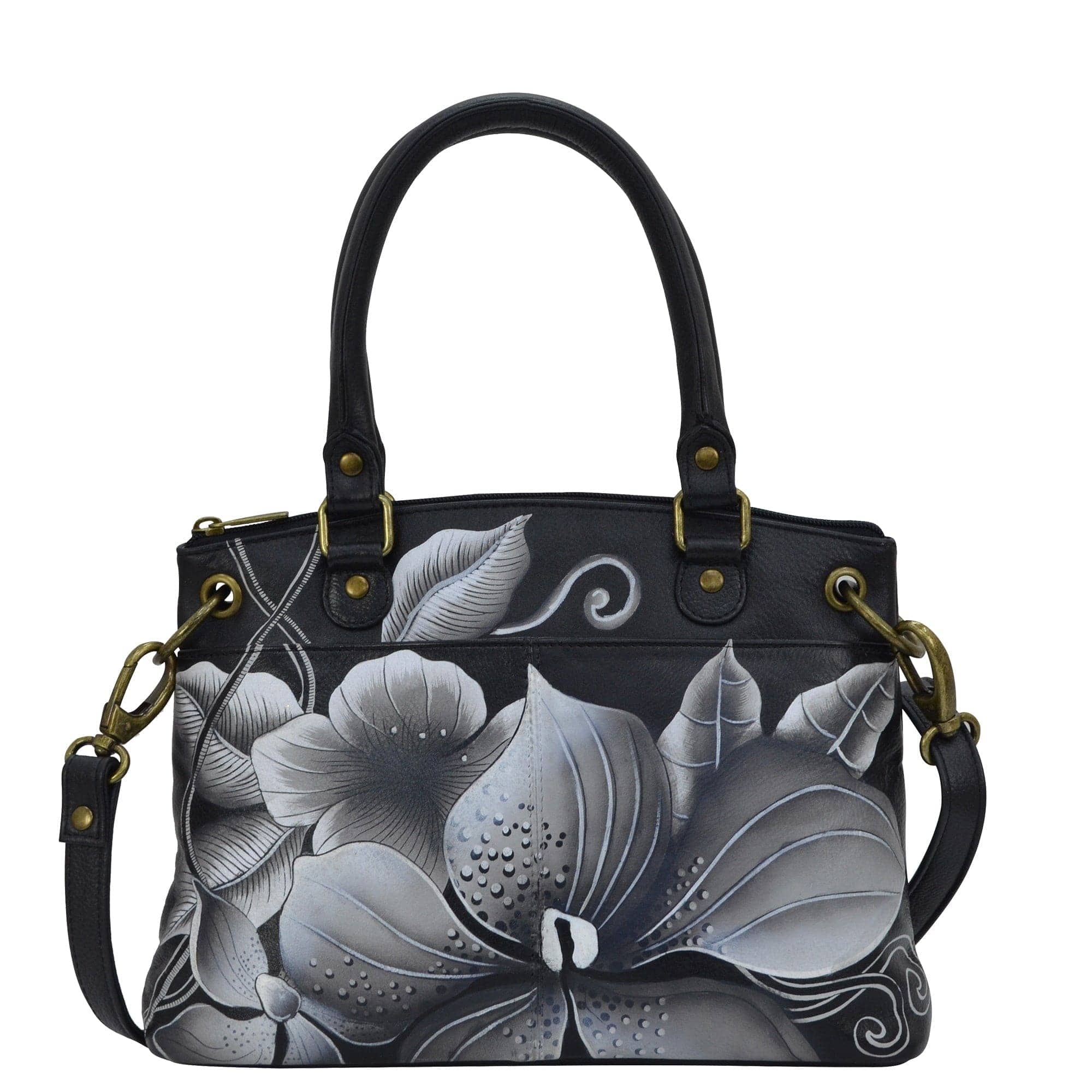 Midnight Floral Black Small Satchel - 8252