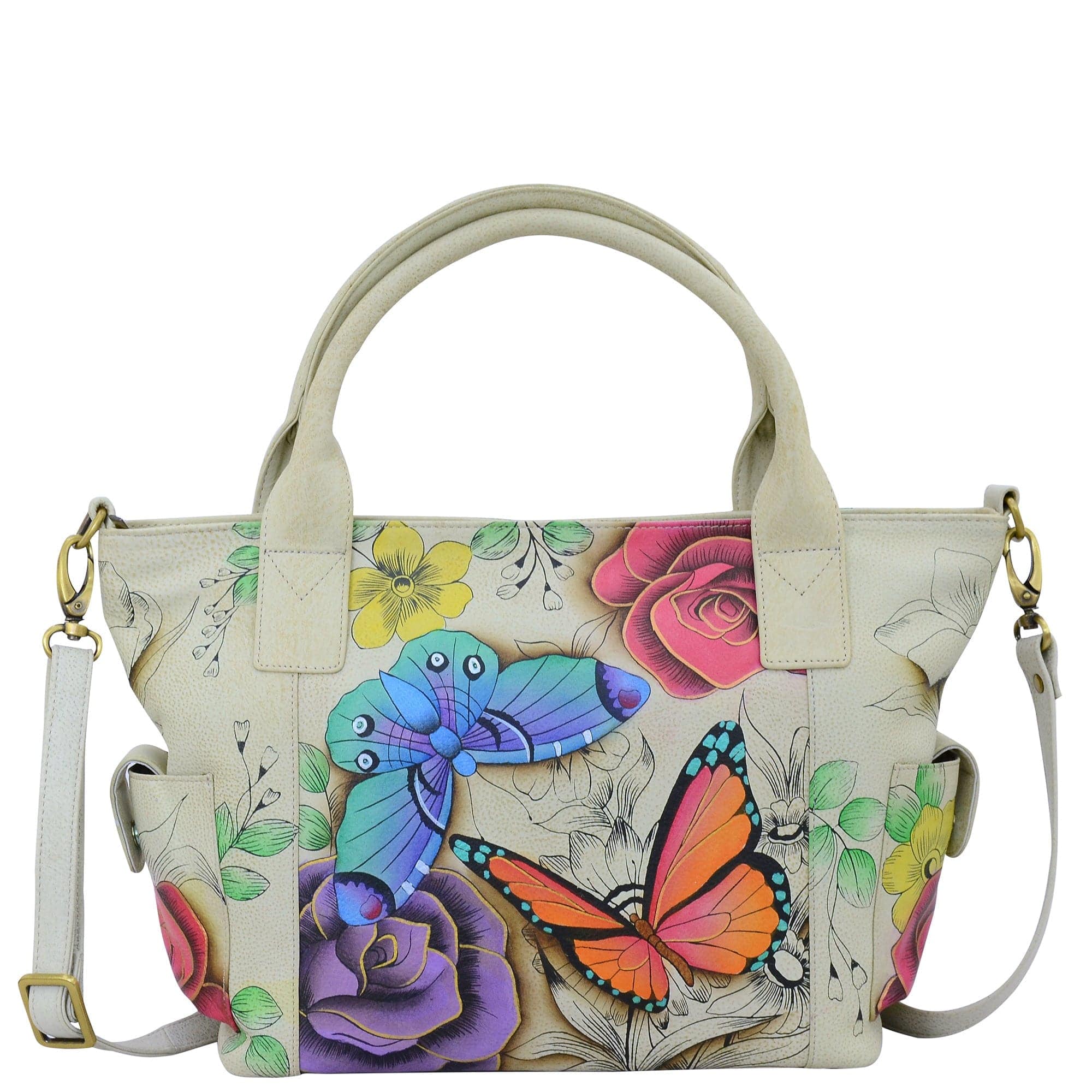 Floral Paradise Large Tote With Side Pocket - 8271