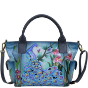 Midnight Peacock Grey Large Tote With Side Pocket - 8271