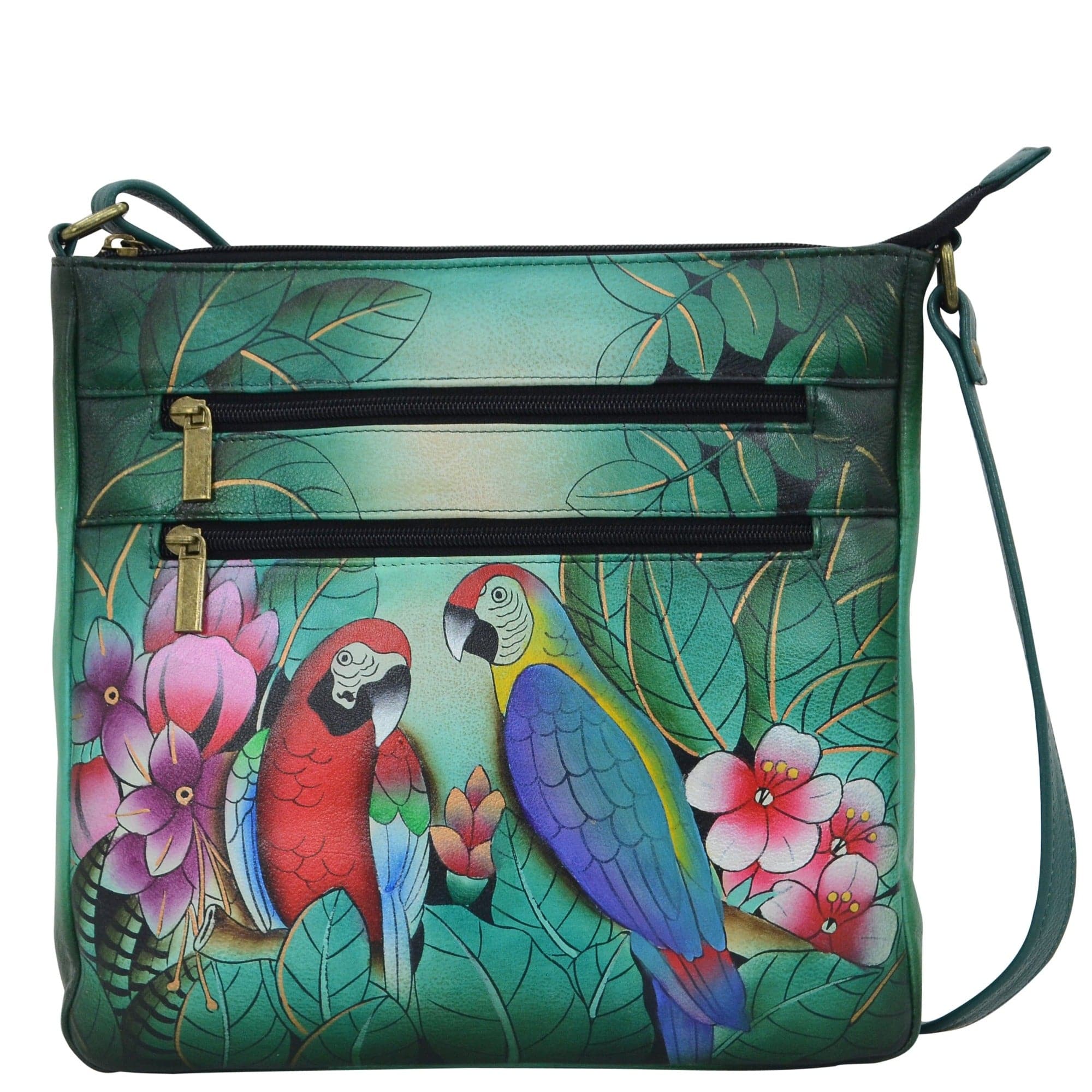mint color. Featuring inside zippered wall pocket, one open wall pocket and two multipurpose pockets, Fits E-Reader, Fits tablet, Built-in organizer, Hands-free.