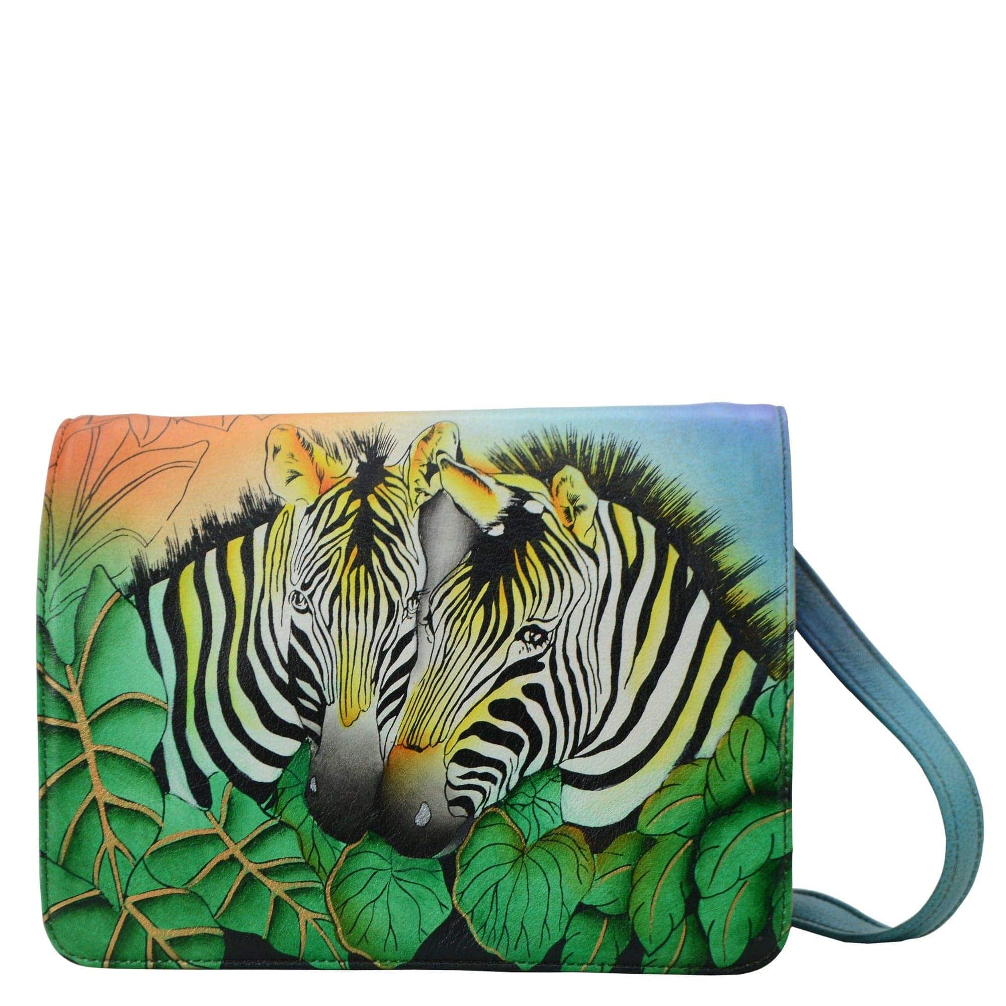 Zebra Safari Medium Saddle Crossbody - 8301