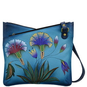 Turkish Garden Denim V Top Multi compartment Crossbody - 8326