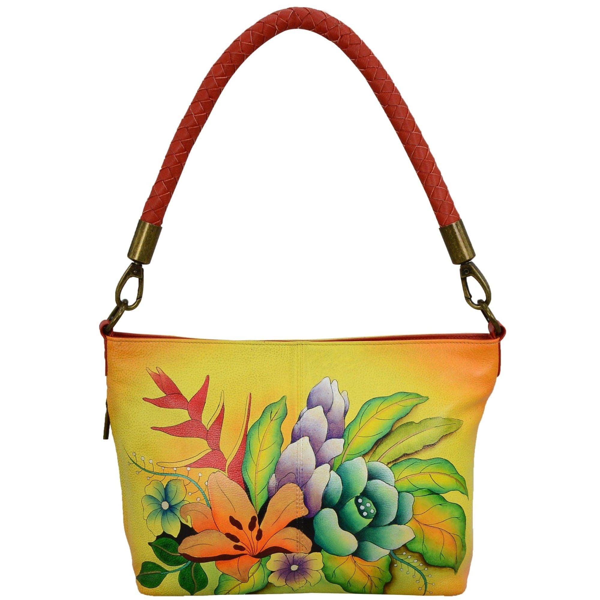 Tropical Bouquet Yellow Shoulder Hobo - 8328