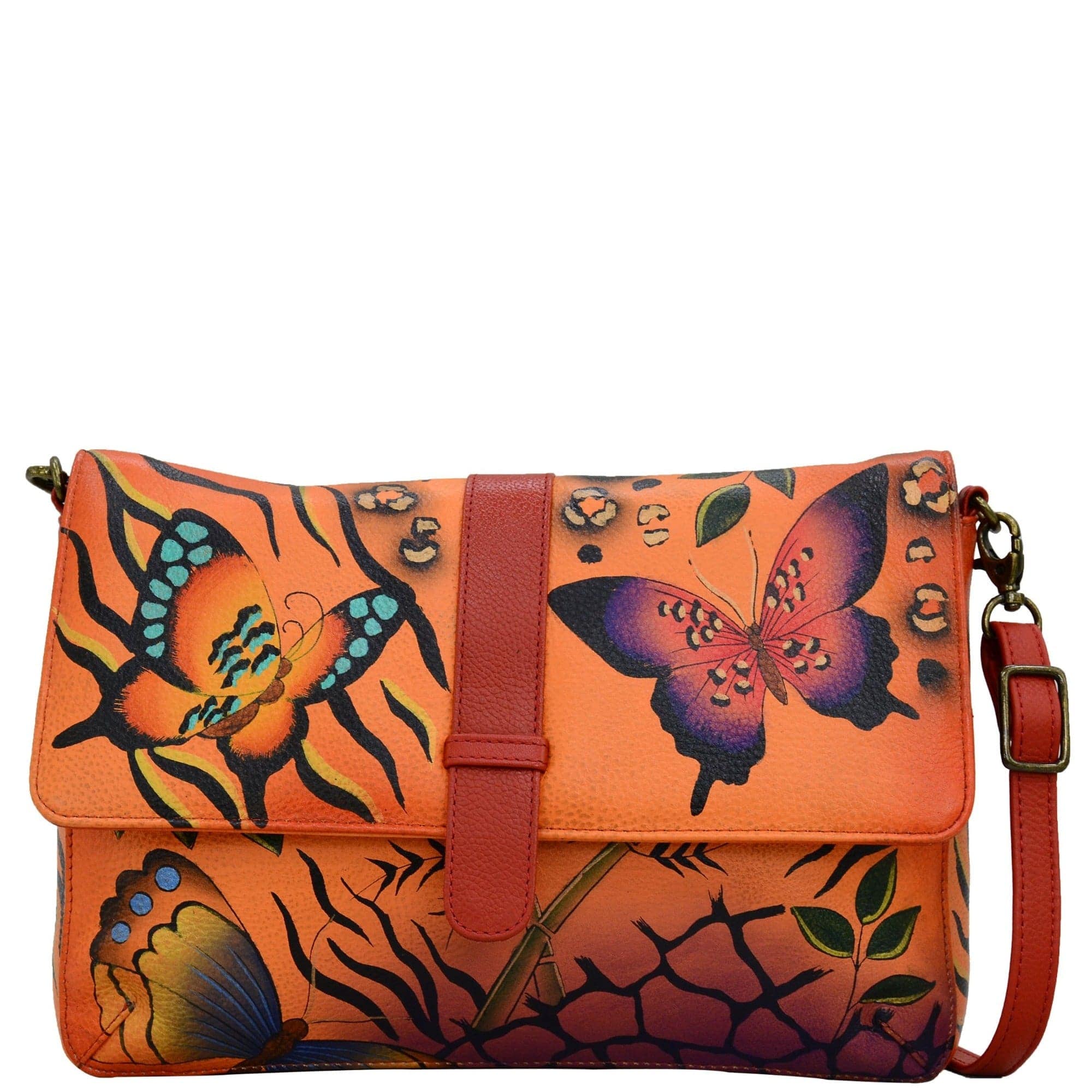 Animal Butterfly Tangerine Medium Flap Messenger - 8329