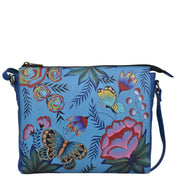 Summer Garden Denim Slim Medium Crossbody - 8334