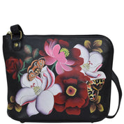 Dreamy Blossoms Black Organizer Crossbody - 8396