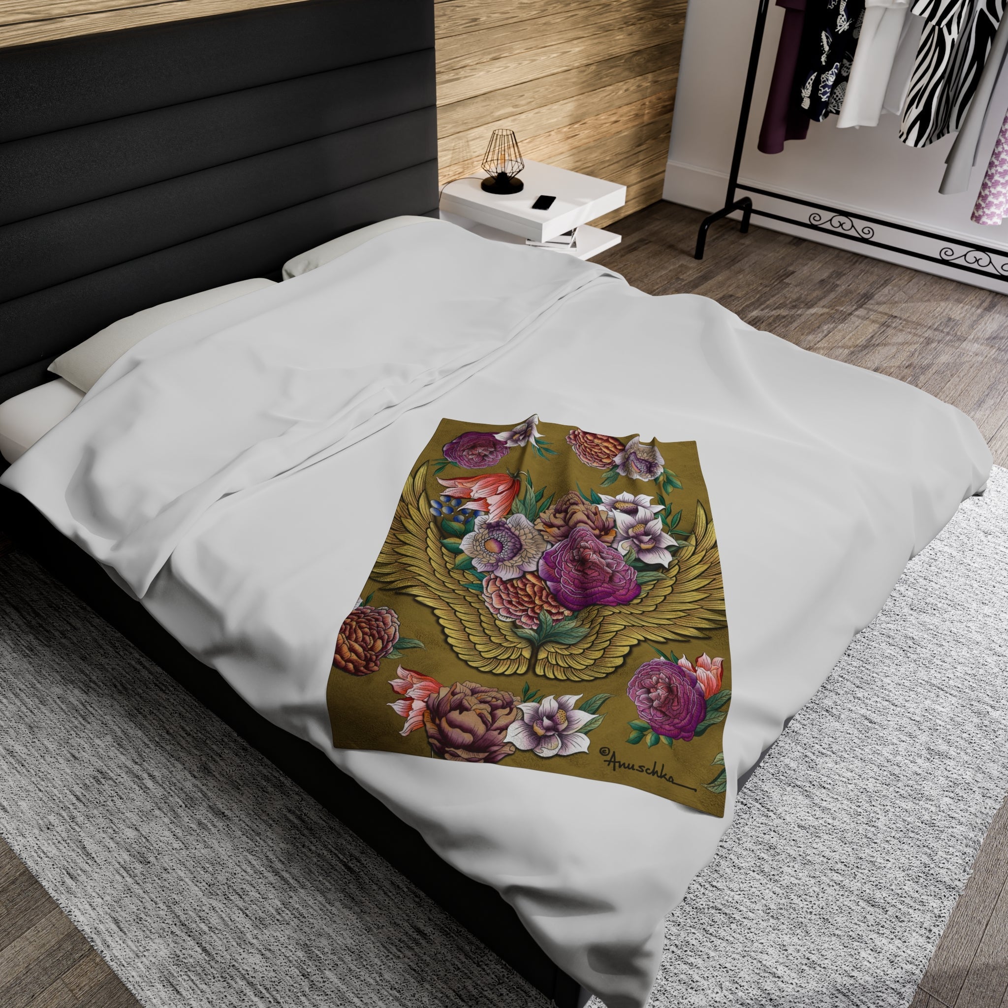 Angel Wings Velveteen Plush Blanket
