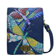 Dancing Dragonflies Blue Flap Convertible Crossbody Belt Bag - 8421