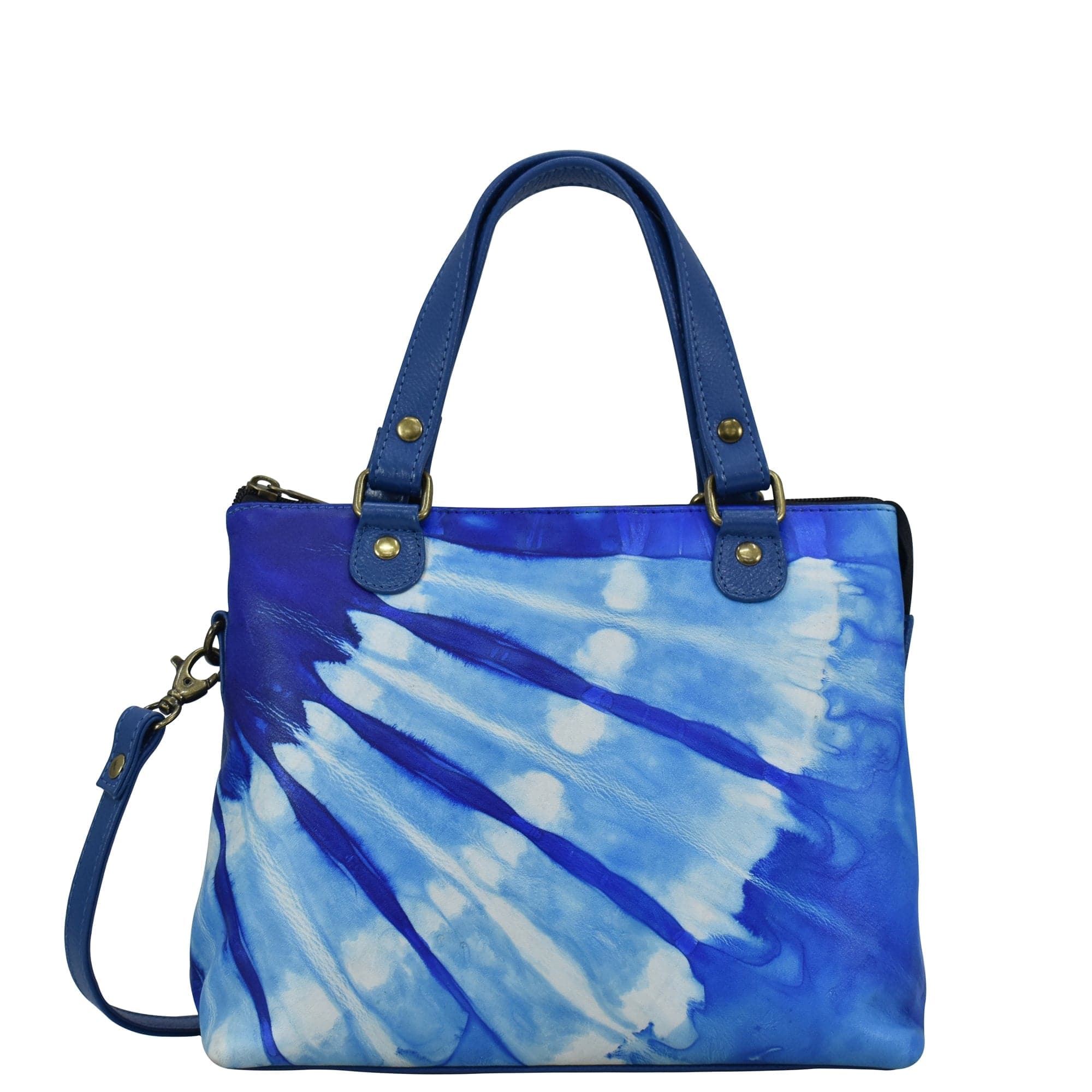 Tie Dye Ocean Satchel With Crossbody Strap - 8461