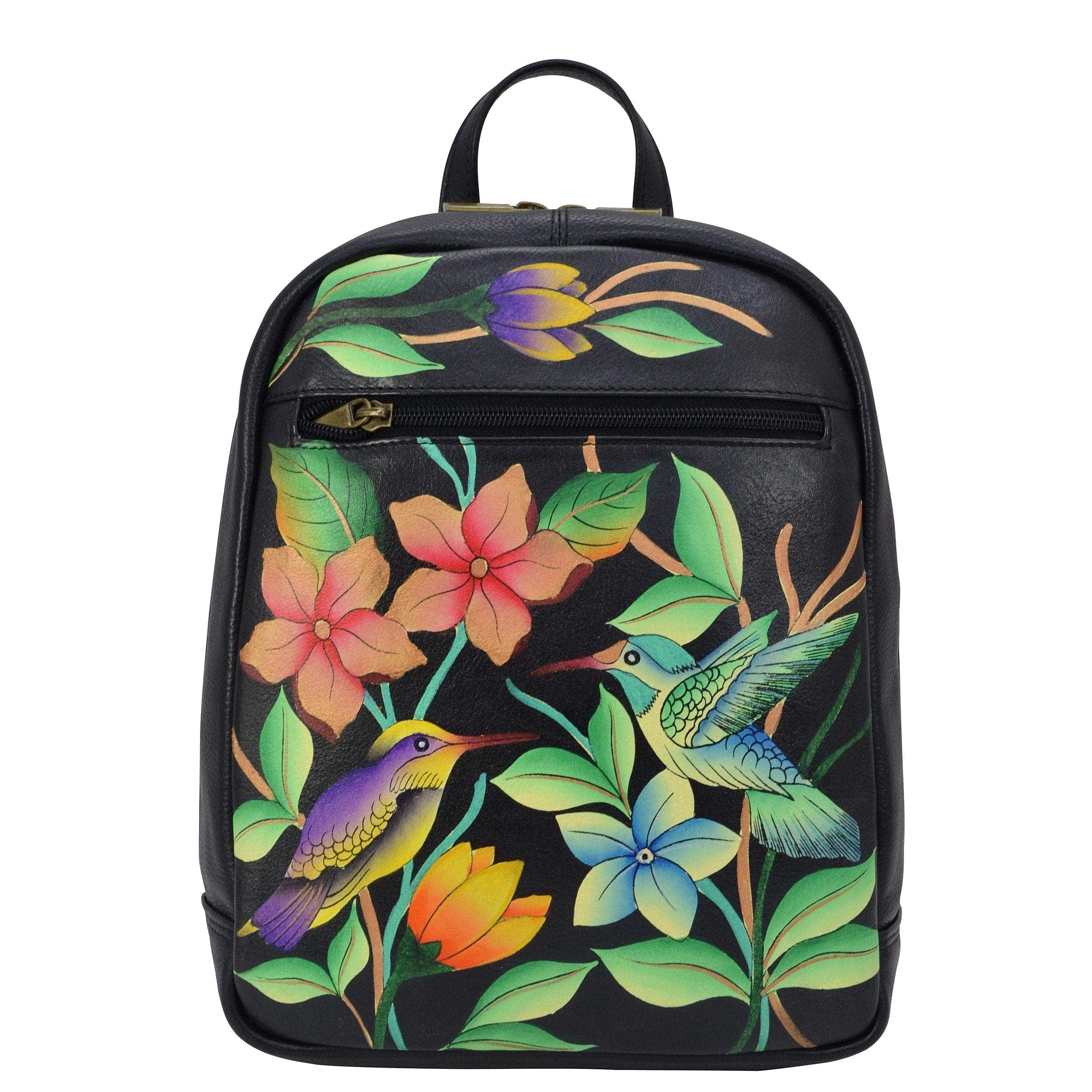 Birds in Paradise Black Medium Backpack - 8481