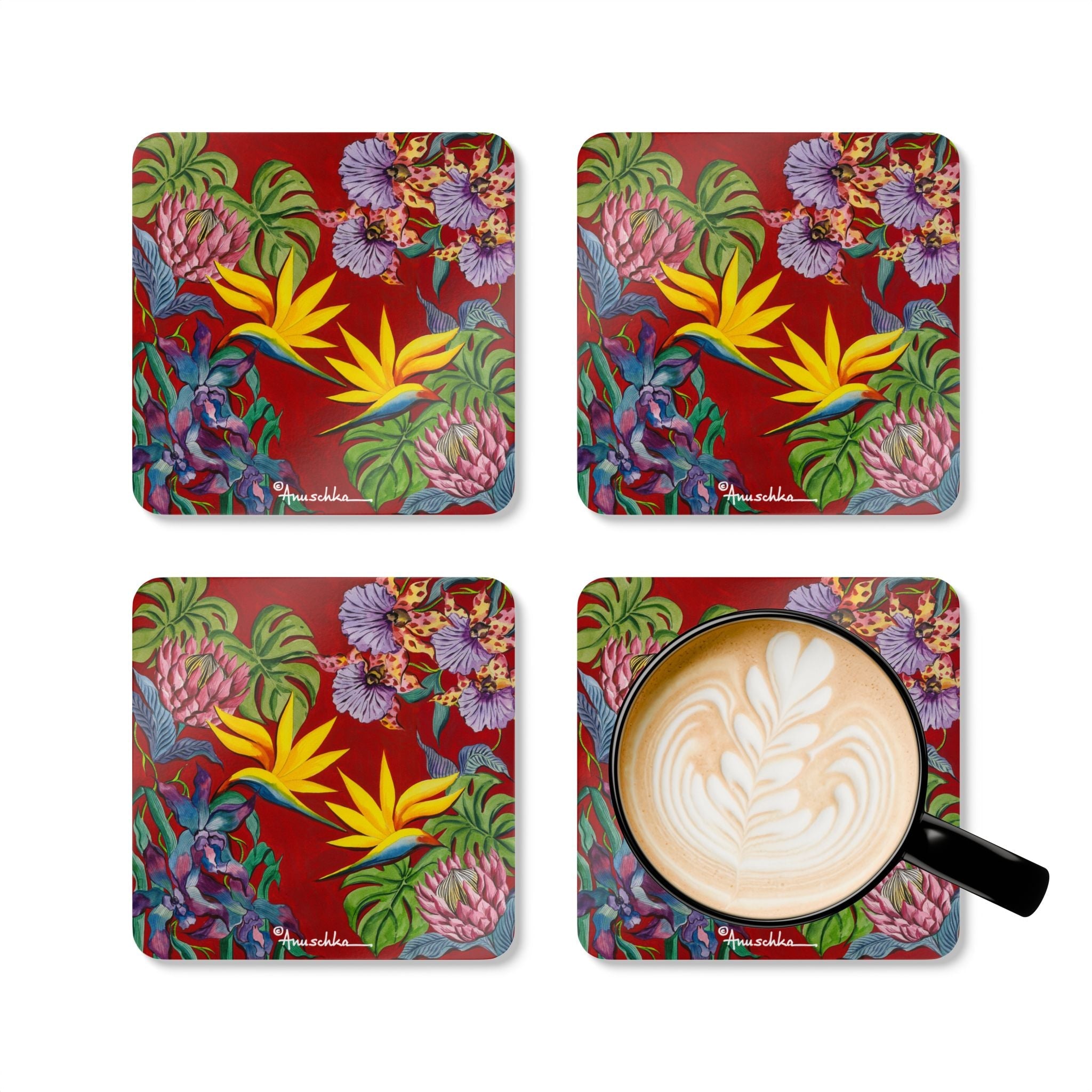 Island Escape Corkwood Coaster Set