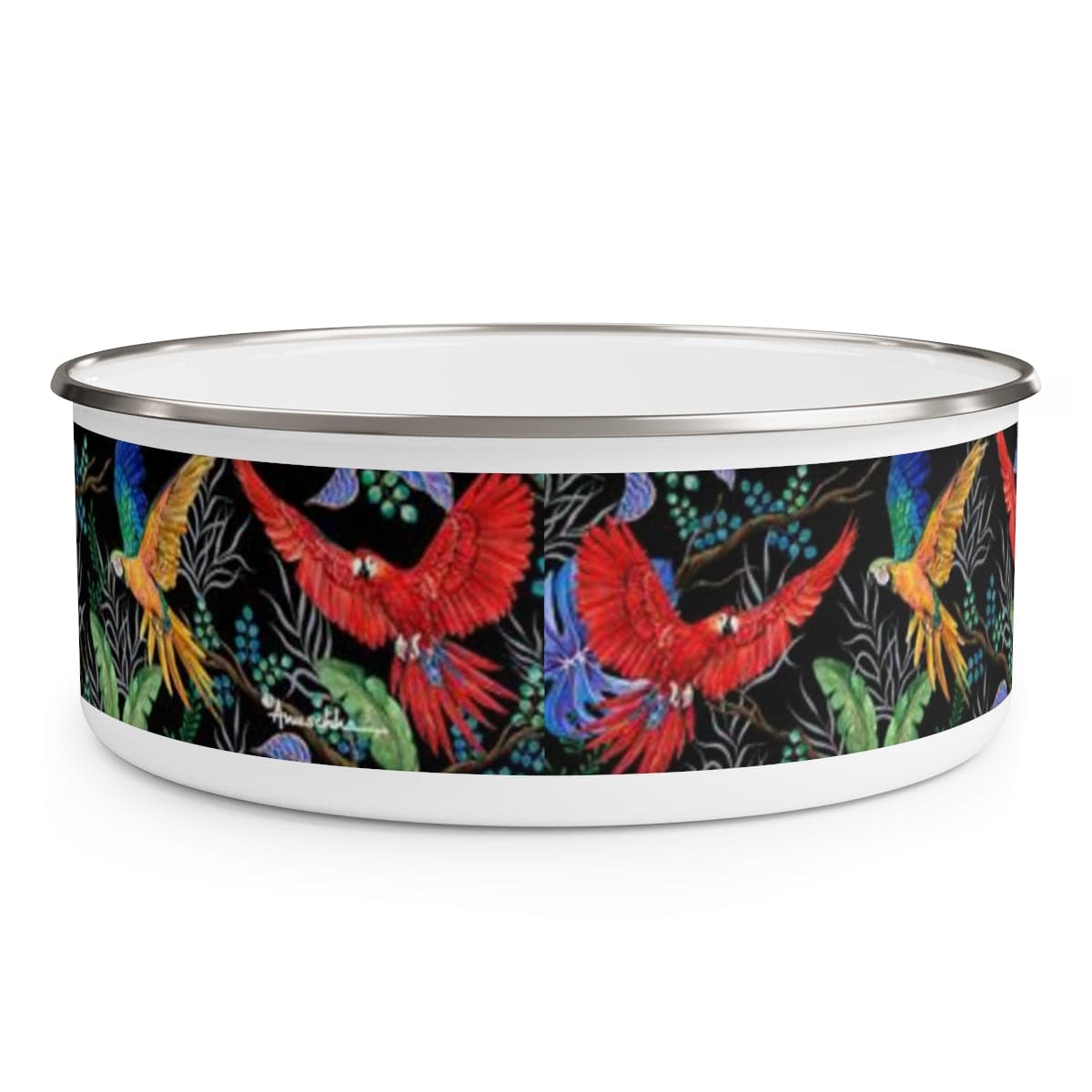 Rainforest Beauties Enamel Bowl