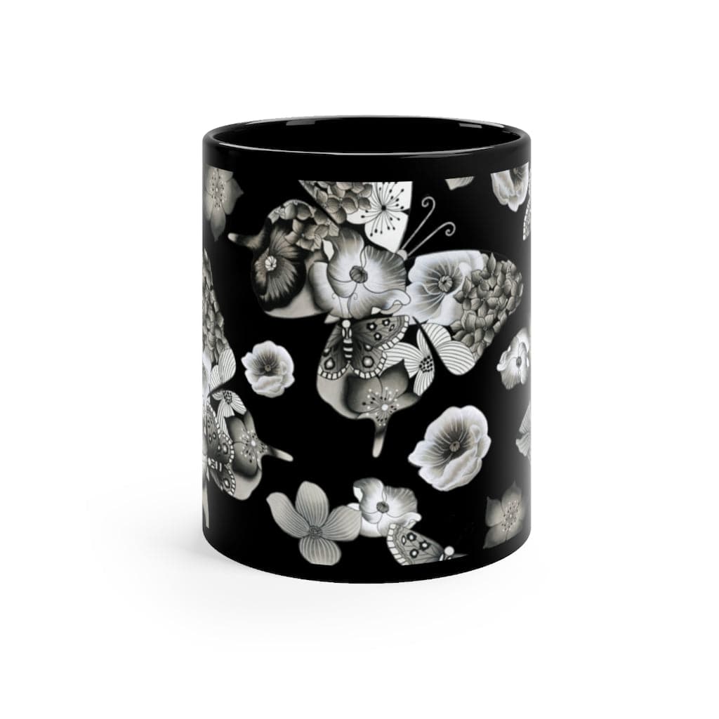 Anuschka Coffee Mug, Butterfly Mosaic Black printing in Black color. Featuring can be safely placed in a microwave for food or liquid heating and suitable for dishwasher use.