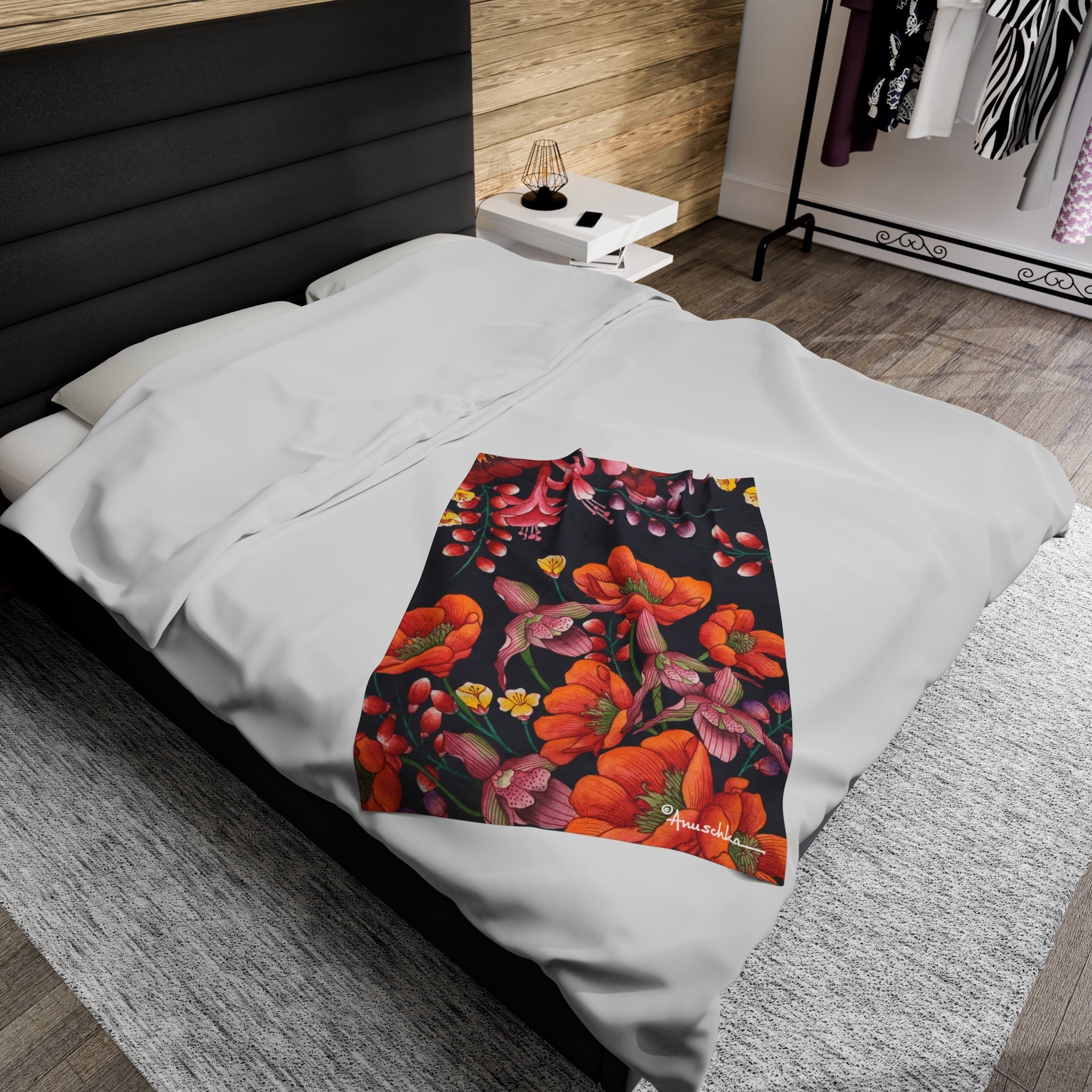 Moonlit Meadow Velveteen Plush Blanket