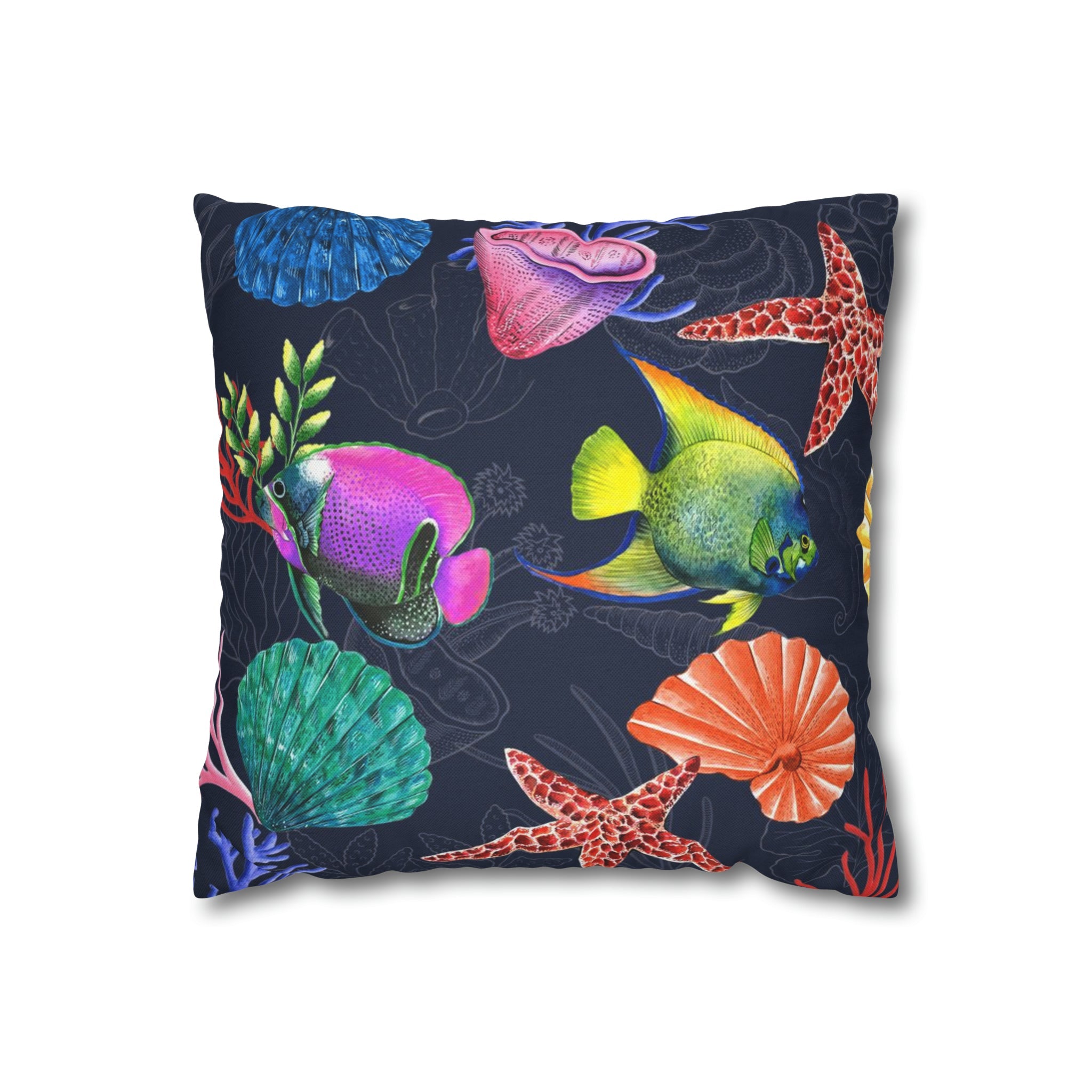 Mystical Reef Polyester Square Pillow Case