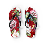 Crimson Garden Flip Flops