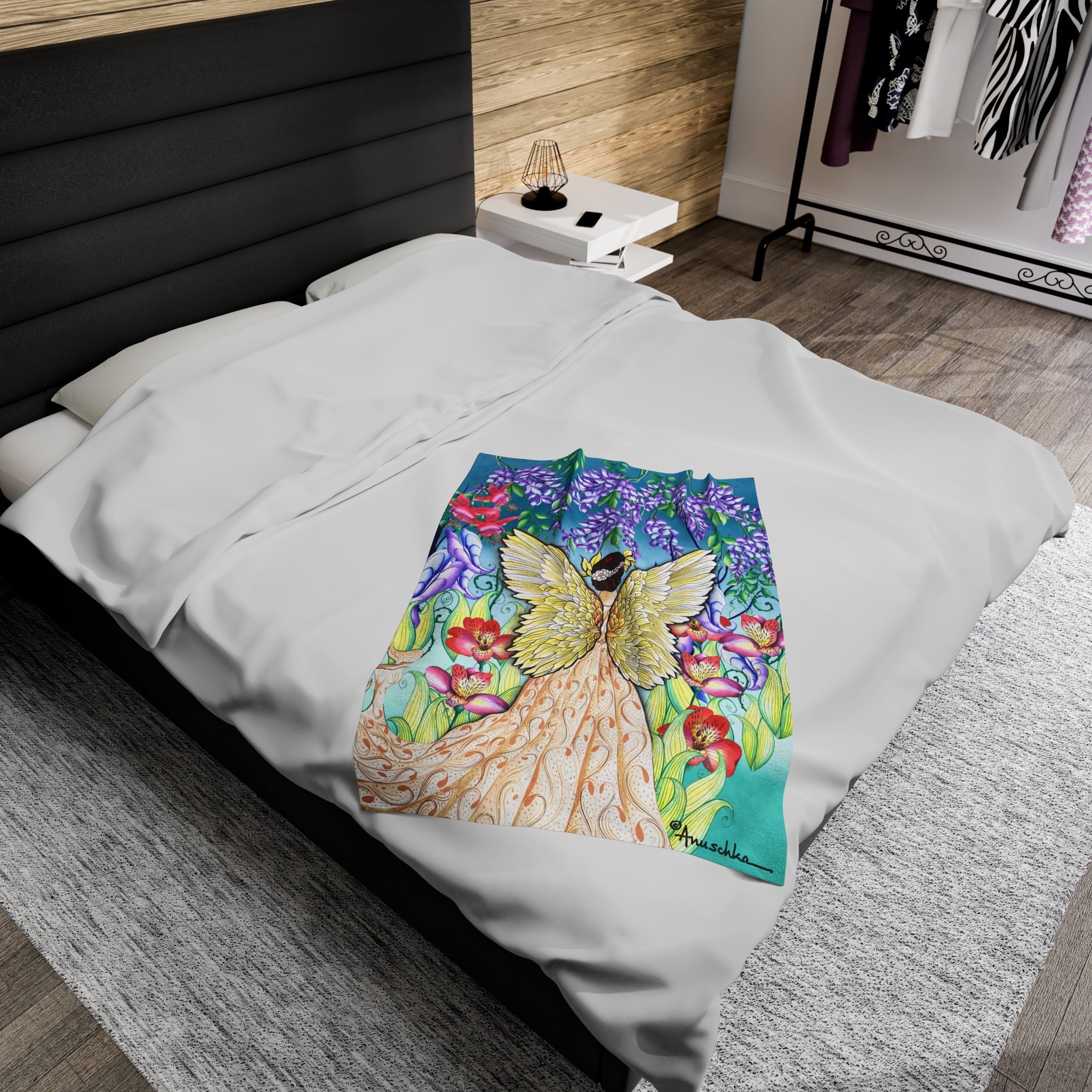 Enchanted Garden Velveteen Plush Blanket