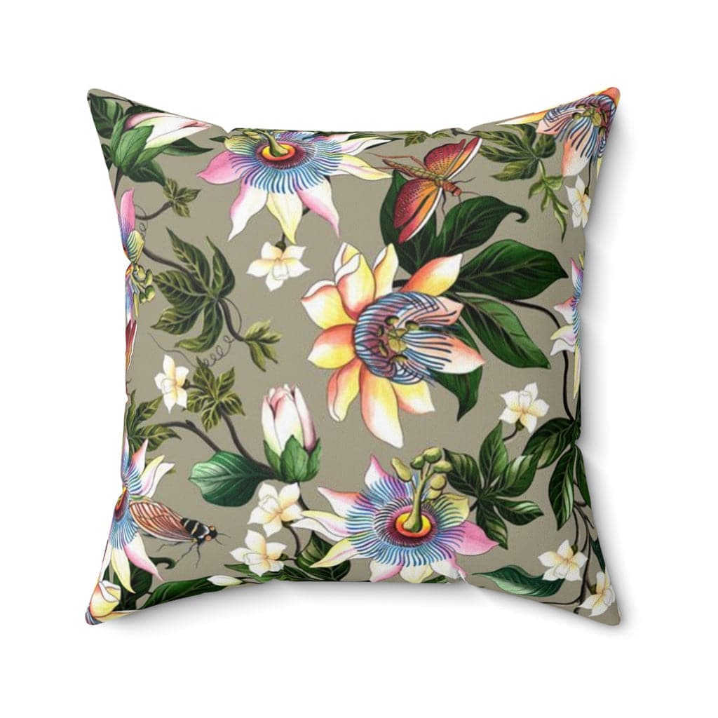 Floral Passion Polyester Square Pillow