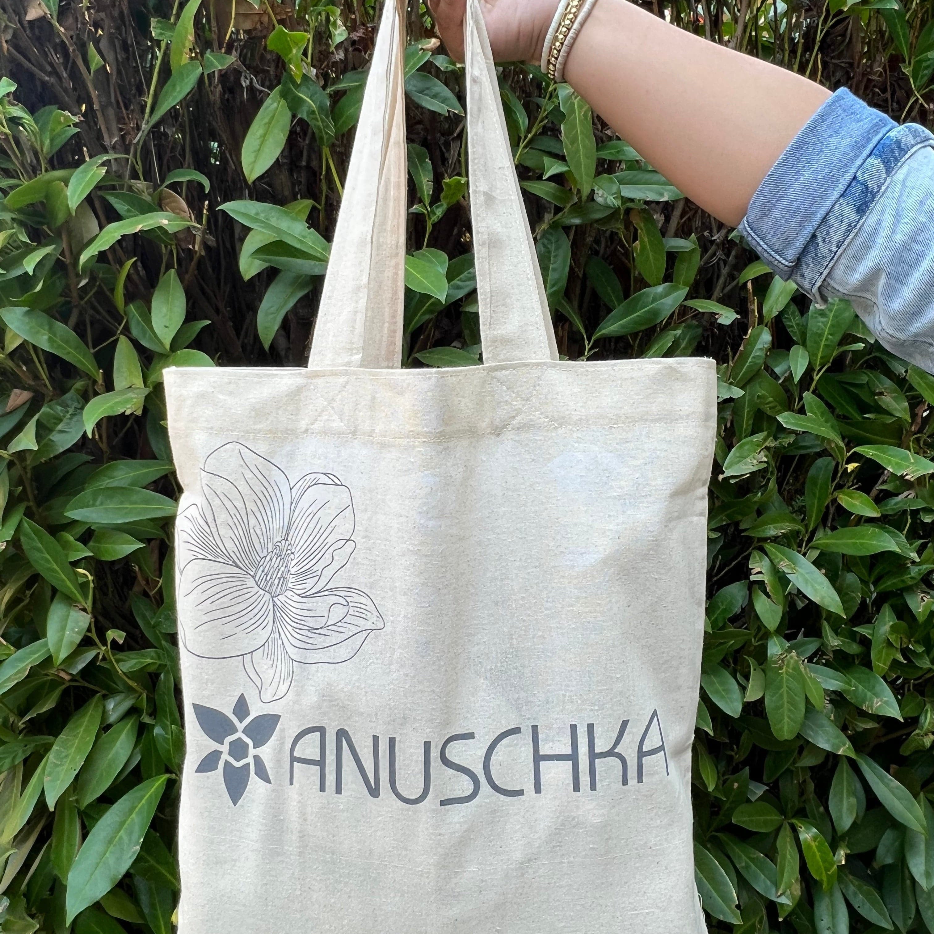 Anuschka Linen Tote, crafted from 100% recycled cotton.