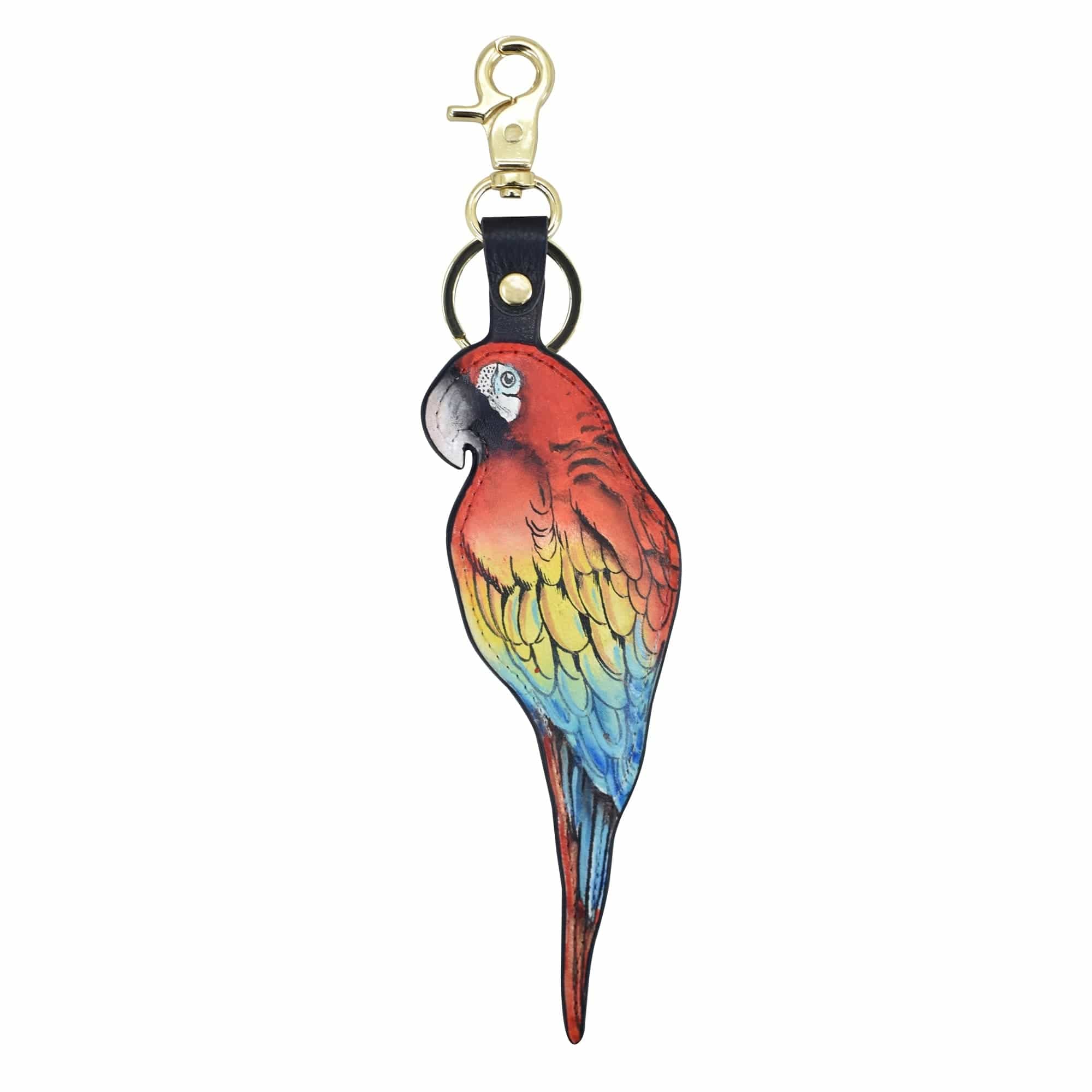 Rainforest Beauty -Painted Leather Bag Charm-K0010- Keycharms