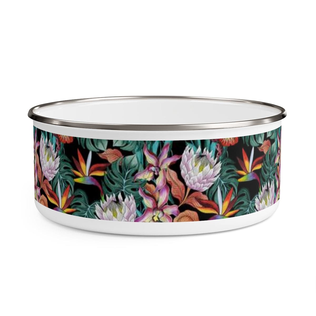 Island Escape Black Enamel Bowl