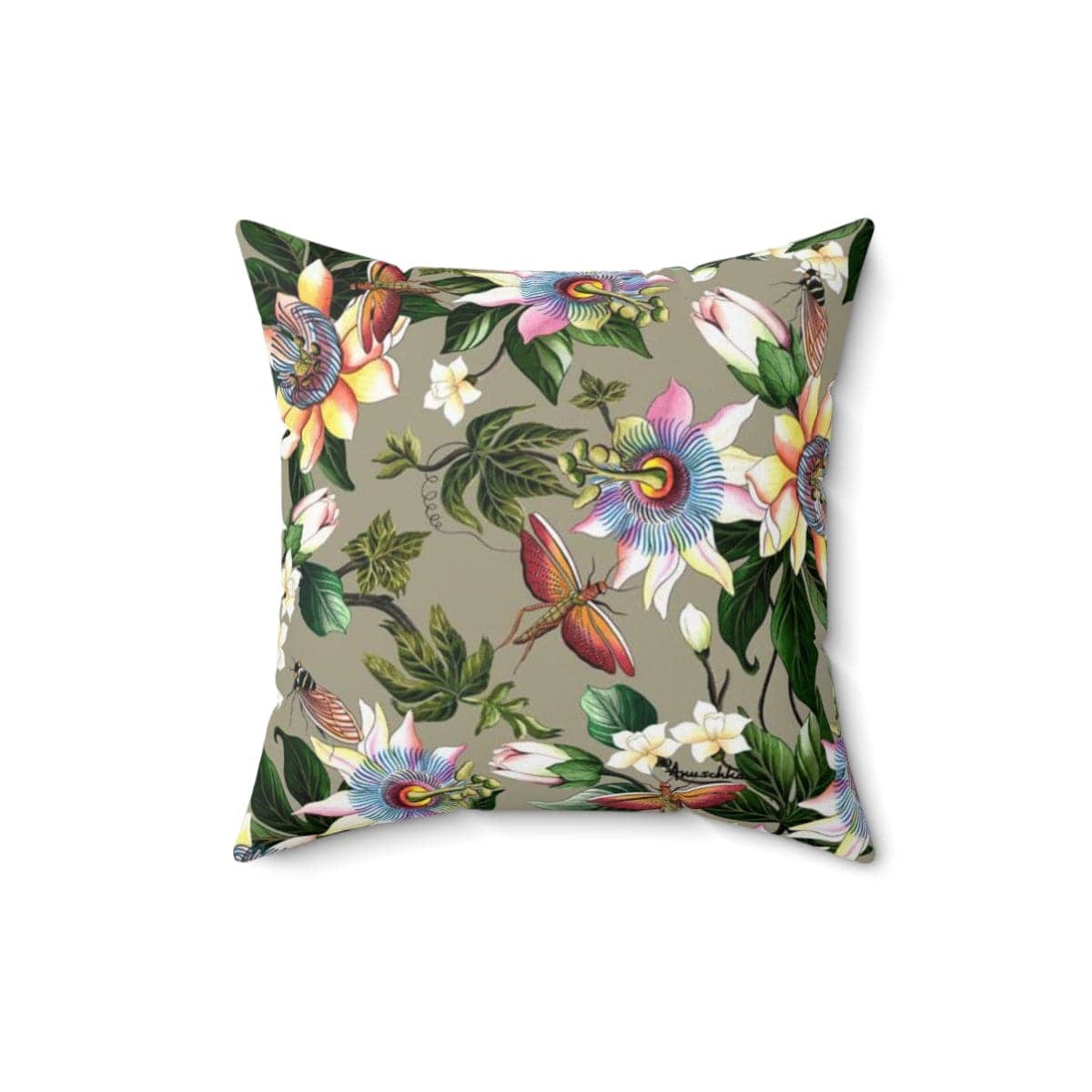 Floral Passion Polyester Square Pillow