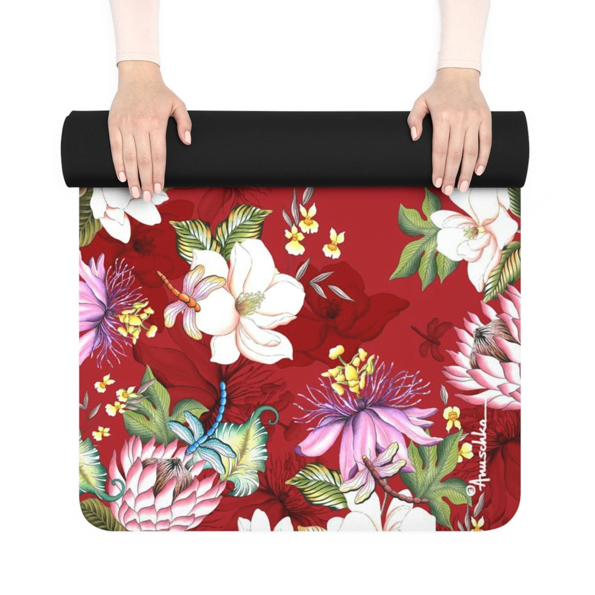 Crimson Garden Rubber Yoga Mat