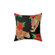 Enigmatic Leopard Polyester Square Pillow