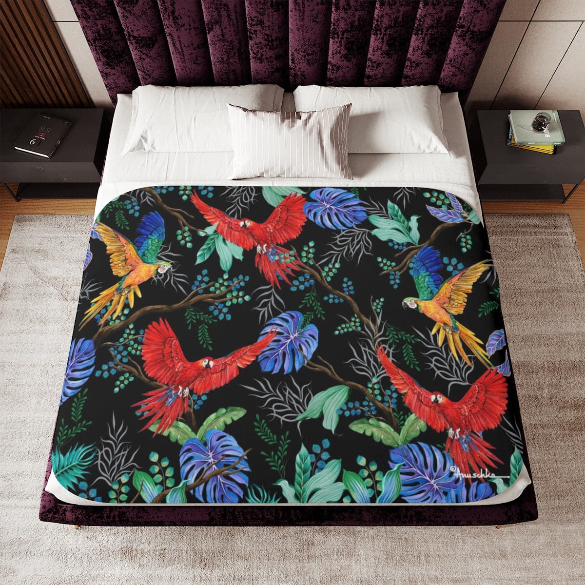 Rainforest Beauties Sherpa Blanket