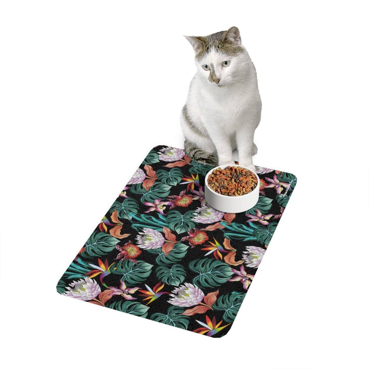 Island Escape Black Pet Food Mat