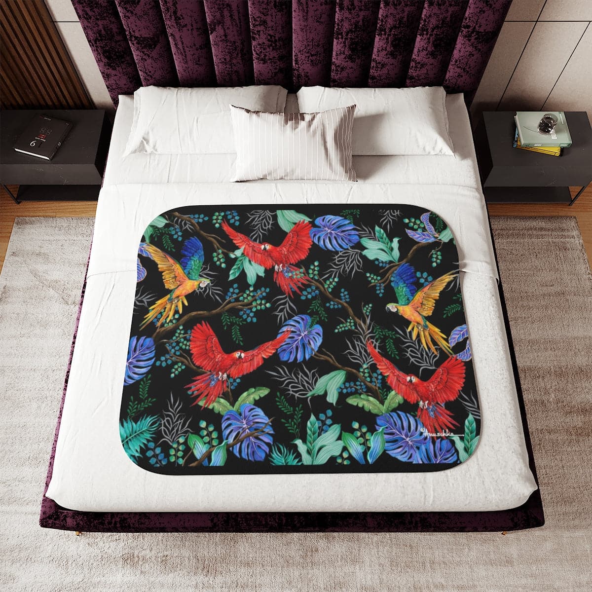 Rainforest Beauties Sherpa Blanket