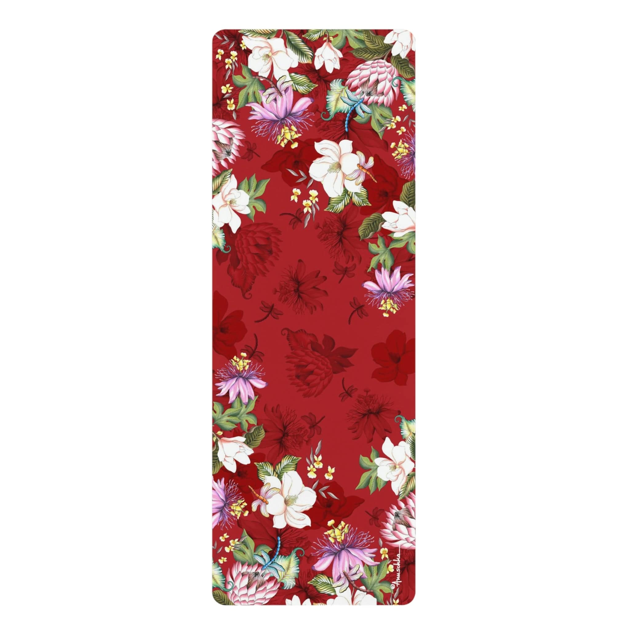 Crimson Garden - Rubber Yoga Mat 