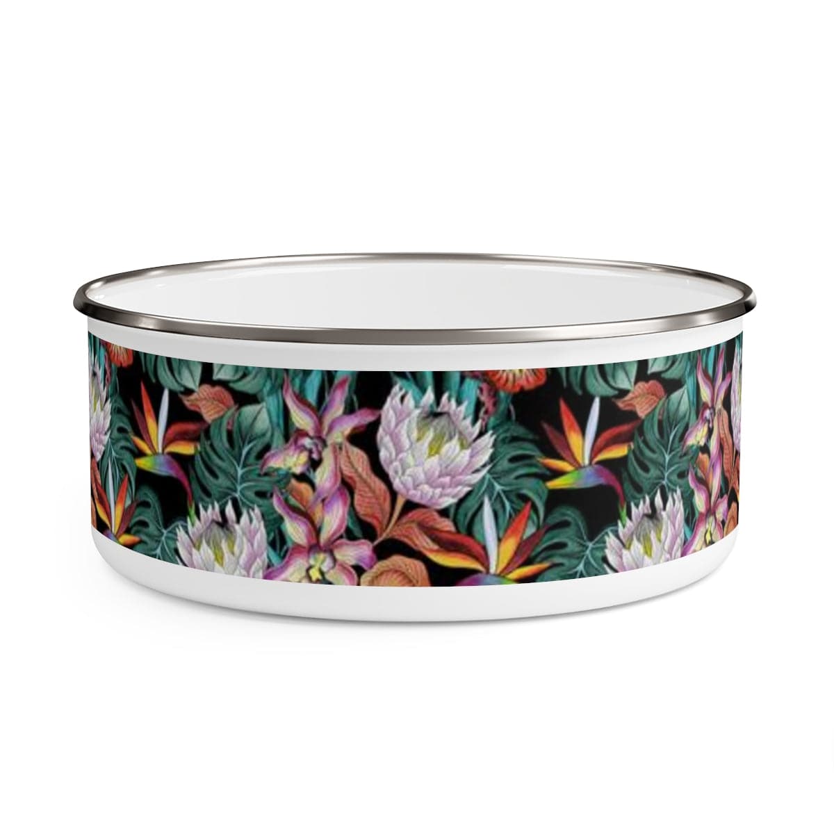 Island Escape Black Enamel Bowl